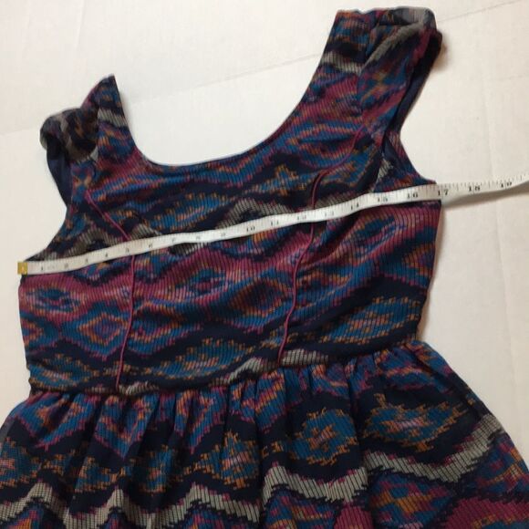 Band Of Gypsies mini cap sleeve boho Aztec southwestern print dress Sz Medium - Picture 9 of 15